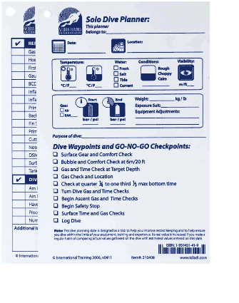 solo dive planner